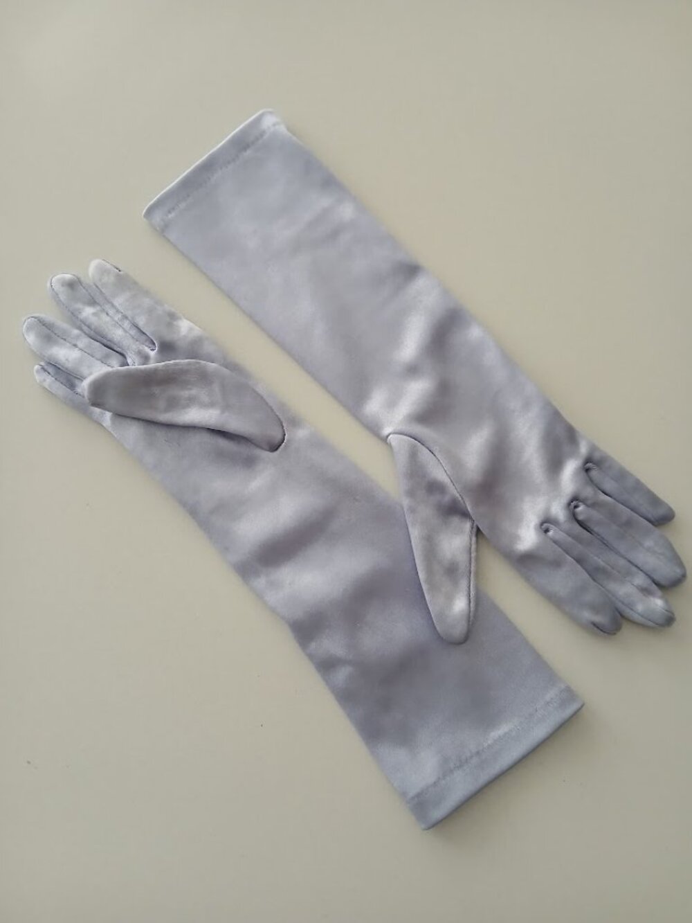 Satin Stretch Long Princess Gloves lavender - kids 4-10